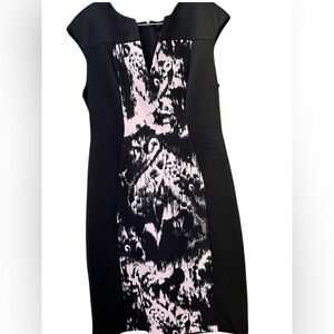 Connected Apparel Black and White Midi Dress